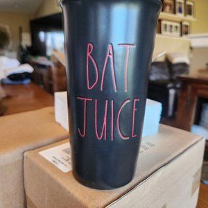 Rae Dunn "Bat Juice" Travel Mug 500ml 17oz Lid Black Red  (NEW IN BOX)